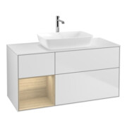 V&B Meuble sous-lavabo Finion 120 cm, blanc mat, porte battante, blanc mat laqué