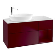 V&B Meuble sous lavabo Finion 120 cm, blanc mat, porte en laque mate, porte mate-1