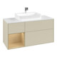 V&B Meuble sous lavabo Finion 120 cm, blanc mat, porte gauche, gris mat laqué-4