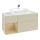 V&B Meuble sous lavabo Finion 120 cm, blanc mat, porte gauche, gris mat laqué-1