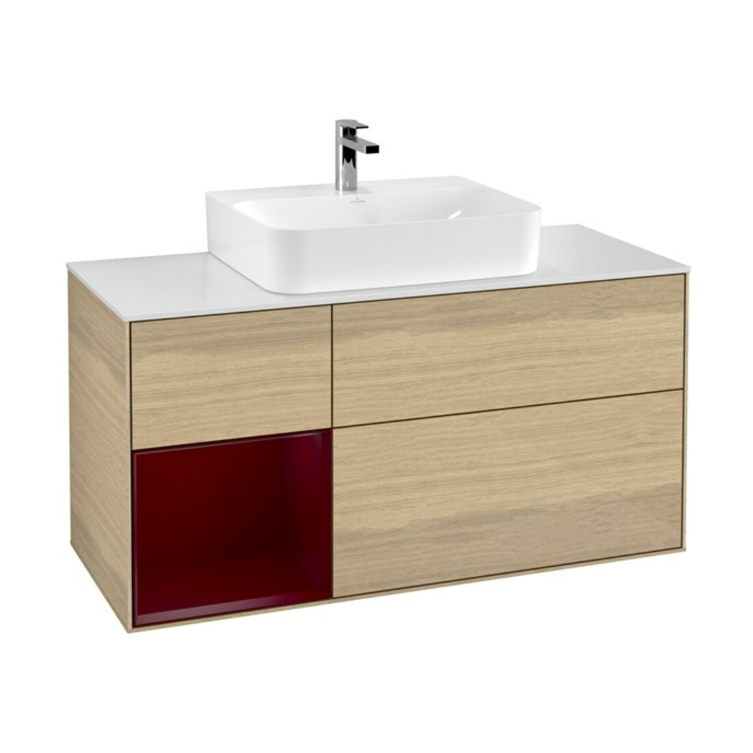 V&B Meuble sous-lavabo Finion 120 cm, blanc mat, porte gauche Peo, Oa ven