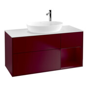 V&B Meuble sous lavabo Finion 120 cm, blanc mat, porte Peo mat laqué, Peo mat-1