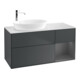 V&B Meuble sous-lavabo Finion 120 cm, blanc mat, rangée A mat laqué, médium bleu mat laqué-1