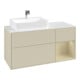 V&B Meuble sous lavabo Finion 120 cm, blanc mat, rangement gris mat Laque, gris mat Laque-4