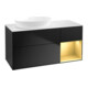 V&B Meuble sous lavabo Finion 120 cm, blanc mat, rangement or mat, bleu mat-1
