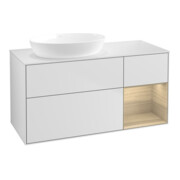 V&B Meuble sous lavabo Finion 120 cm, blanc mat, rangement ouvert, blanc mat laqué-1