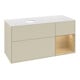 V&B Meuble sous lavabo Finion 120 cm, blanc mat, rangement ouvert, gris mat laqué-4