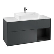 V&B Meuble sous lavabo Finion 120 cm, blanc mat, rangement robinetterie, modèle blanc mat laqué