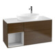 V&B Meuble sous lavabo Finion 120 cm, blanc mat, réglette blanche mat, laque, chêne sauvage-1