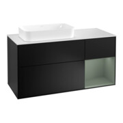 V&B Meuble sous lavabo Finion 120 cm, blanc mat, rouge olivier mat laqué, bleu mat laqué