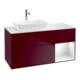 V&B Meuble sous lavabo Finion 120 cm, blanc mat, tablette verre blanc laqué, poignée métal-1