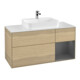 V&B Meuble sous lavabo Finion 120 cm, blanc mat, tiroir anthracite mat, ouvertures ven-1