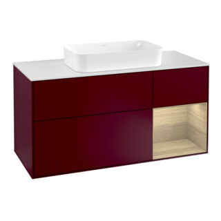 V&B Meuble sous lavabo Finion 120 cm, blanc mat, tiroir droit, poignée m