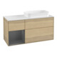 V&B Meuble sous lavabo Finion 120 cm, blanc mat, tiroir gauche anthracite mat, sans vasque-1