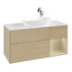 V&B Meuble sous-lavabo Finion 120 cm, blanc mat, tiroir gris mat laqué, ouverture push-to-open-1