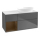 V&B Meuble sous-lavabo Finion 120 cm, blanc mat, tiroir noyer, anthracite mat-1