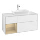 V&B Meuble sous-lavabo Finion 120 cm, blanc mat, tiroir Oa ven, blanc brillant laqué-1