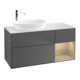 V&B Meuble sous-lavabo Finion 120 cm, blanc mat, tiroir ouvert, anthracite mat-1