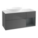 V&B Meuble sous lavabo Finion 120 cm, blanc mat, tiroirs médian, laqué, anthracite mat-1