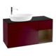 V&B Meuble sous lavabo Finion 120 cm, bleu clair, placage noyer, poignée métal-1