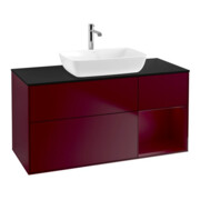 V&B Meuble sous-lavabo Finion 120 cm, bleu clair, porte avec laque, porte m