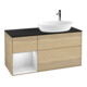 V&B Meuble sous-lavabo Finion 120 cm, bleu clair, porte blanche, poignée ven-1