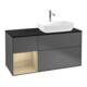 V&B Meuble sous lavabo Finion 120 cm, bleu clair, tiroir, anthracite mat-1
