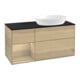 V&B Meuble sous lavabo Finion 120 cm, bleu clair, tiroir ouvert, ouvert-1