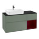 V&B Meuble sous-lavabo Finion 120 cm, bleu, éclairage mural, étagère réglable, finition laquée-1