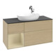 V&B Meuble sous lavabo Finion 120 cm, bleu, étagère, laqué, poignée ven-1