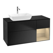 V&B Meuble sous lavabo Finion 120 cm, bleu mat, réglette Oa ven, bleu mat Lac