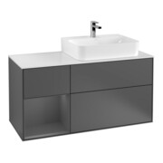 V&B Meuble sous lavabo Finion 120 cm, éclairage mural, anthracite