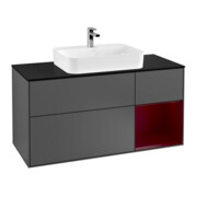 V&B Meuble sous lavabo Finion 120 cm, éclairage mural, anthracite
