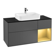 V&B Meuble sous lavabo Finion 120 cm, éclairage mural, anthracite