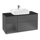 V&B Meuble sous lavabo Finion 120 cm, éclairage mural, anthracite-1