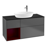 V&B Meuble sous lavabo Finion 120 cm, éclairage mural, anthracite-1