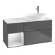 V&B Meuble sous-lavabo Finion 120 cm, éclairage mural, anthracite, blanc laqué-1