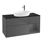 V&B Meuble sous lavabo Finion 120 cm, éclairage mural, anthracite m