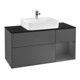 V&B Meuble sous-lavabo Finion 120 cm, éclairage mural, anthracite m-1