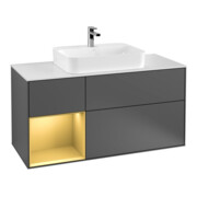 V&B Meuble sous-lavabo Finion 120 cm, éclairage mural, anthracite m