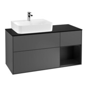 V&B Meuble sous lavabo Finion 120 cm, éclairage mural, anthracite m