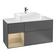 V&B Meuble sous lavabo Finion 120 cm, éclairage mural, anthracite m-1