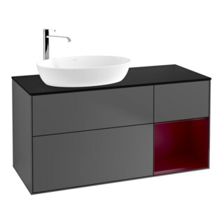 V&B Meuble sous-lavabo Finion 120 cm, éclairage mural, anthracite m