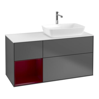 V&B Meuble sous-lavabo Finion 120 cm, éclairage mural, anthracite m