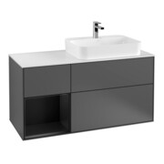V&B Meuble sous lavabo Finion 120 cm, éclairage mural, anthracite m