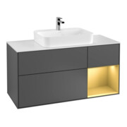 V&B Meuble sous-lavabo Finion 120 cm, éclairage mural, anthracite m-1