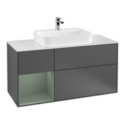 V&B Meuble sous lavabo Finion 120 cm, éclairage mural, anthracite m