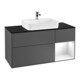 V&B Meuble sous lavabo Finion 120 cm, éclairage mural, anthracite m, blanc brillant, Pl b m, Rg re-1