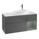 V&B Meuble sous lavabo Finion 120 cm, éclairage mural, anthracite m. placage m. laque-1