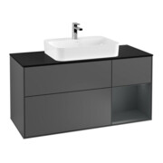 V&B Meuble sous-lavabo Finion 120 cm, éclairage mural, anthracite mat